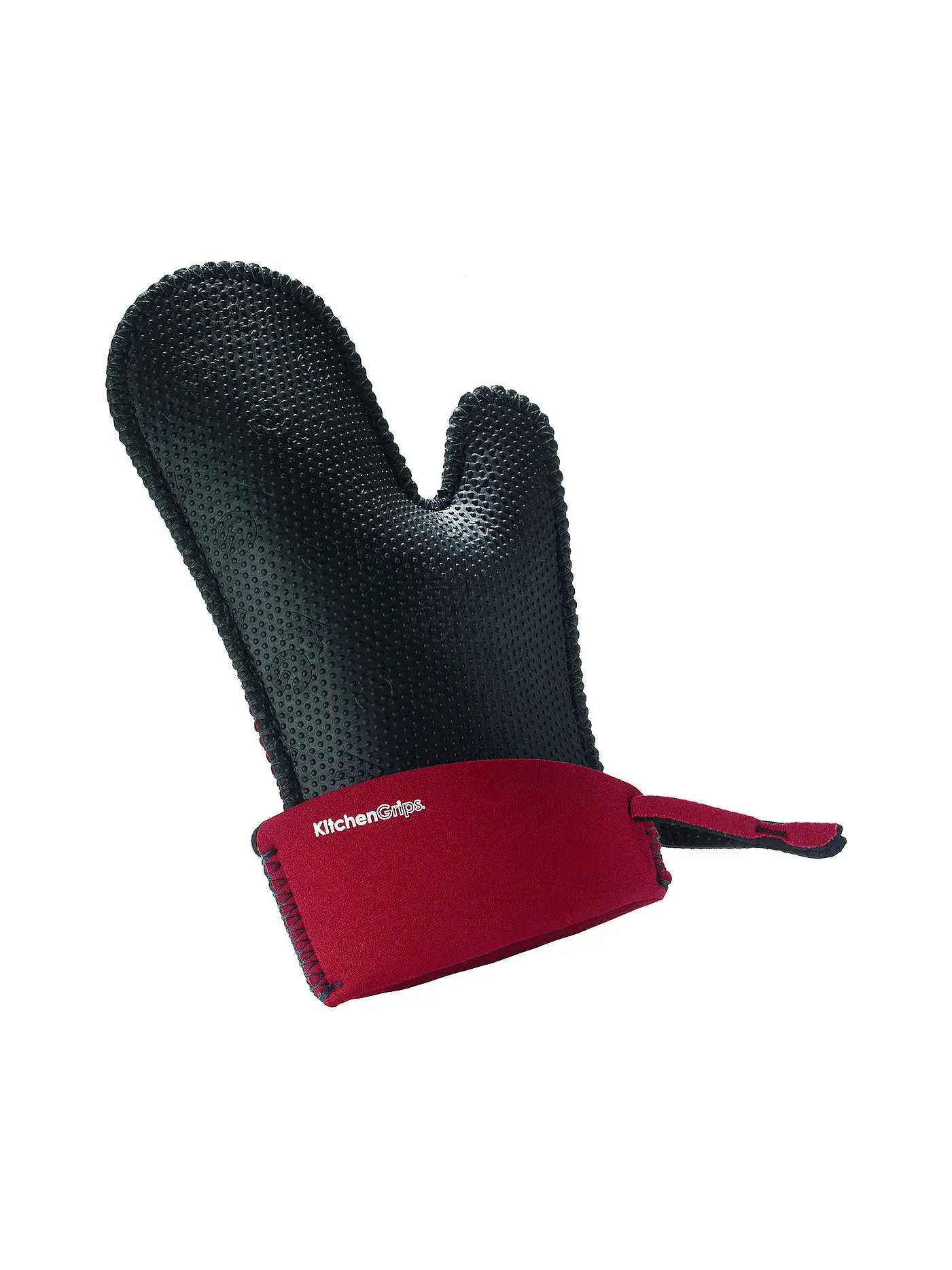 KITCHENGRIPS | Kochhandschuh Schmal Schwarz/Rot | 